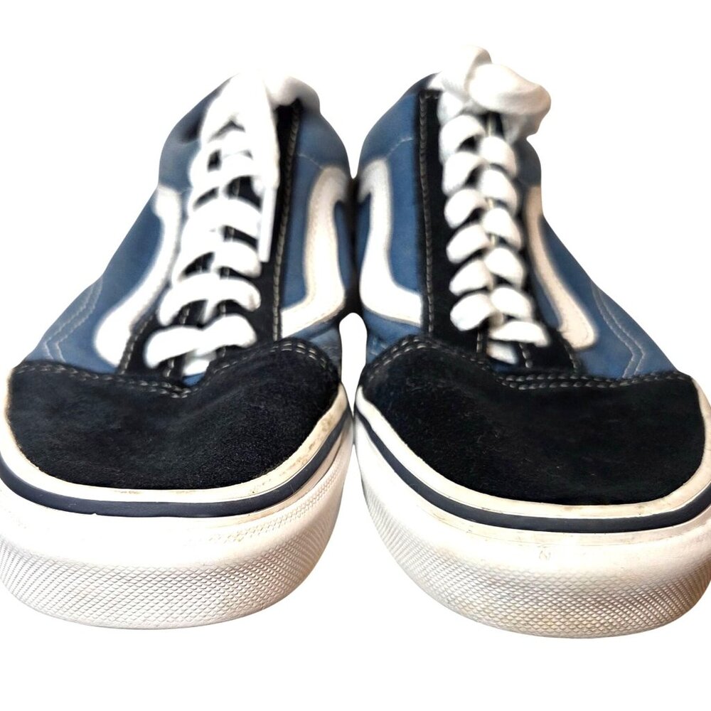 Vans Old Skool Off the Wall Navy Suede and Blue Canvas Women 7 Men 5.5 Casual - Picture 4 of 10